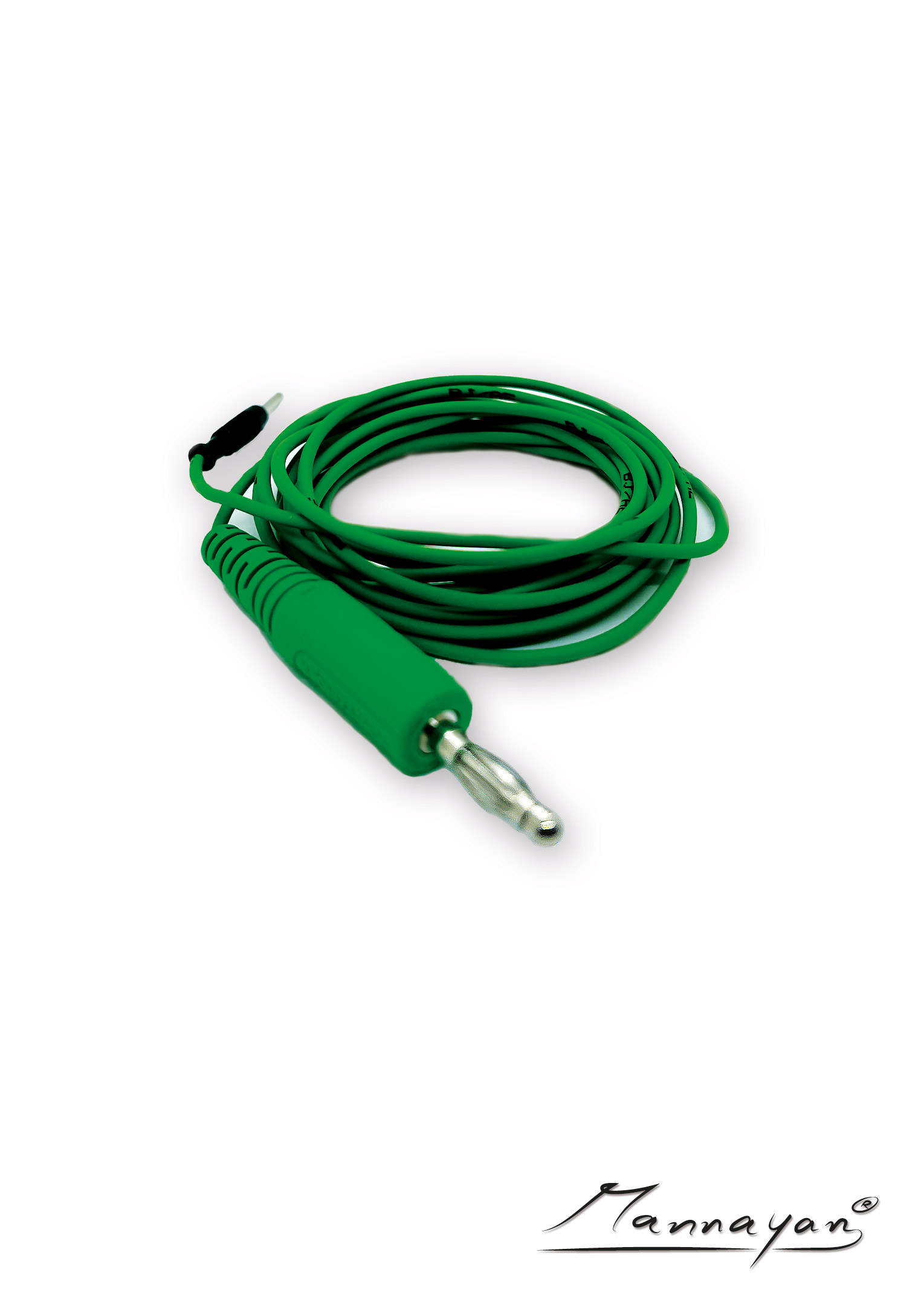 Kabel (2,5 m) met drukknopadapter voor weefsel-/gebiedselektrode (groen)