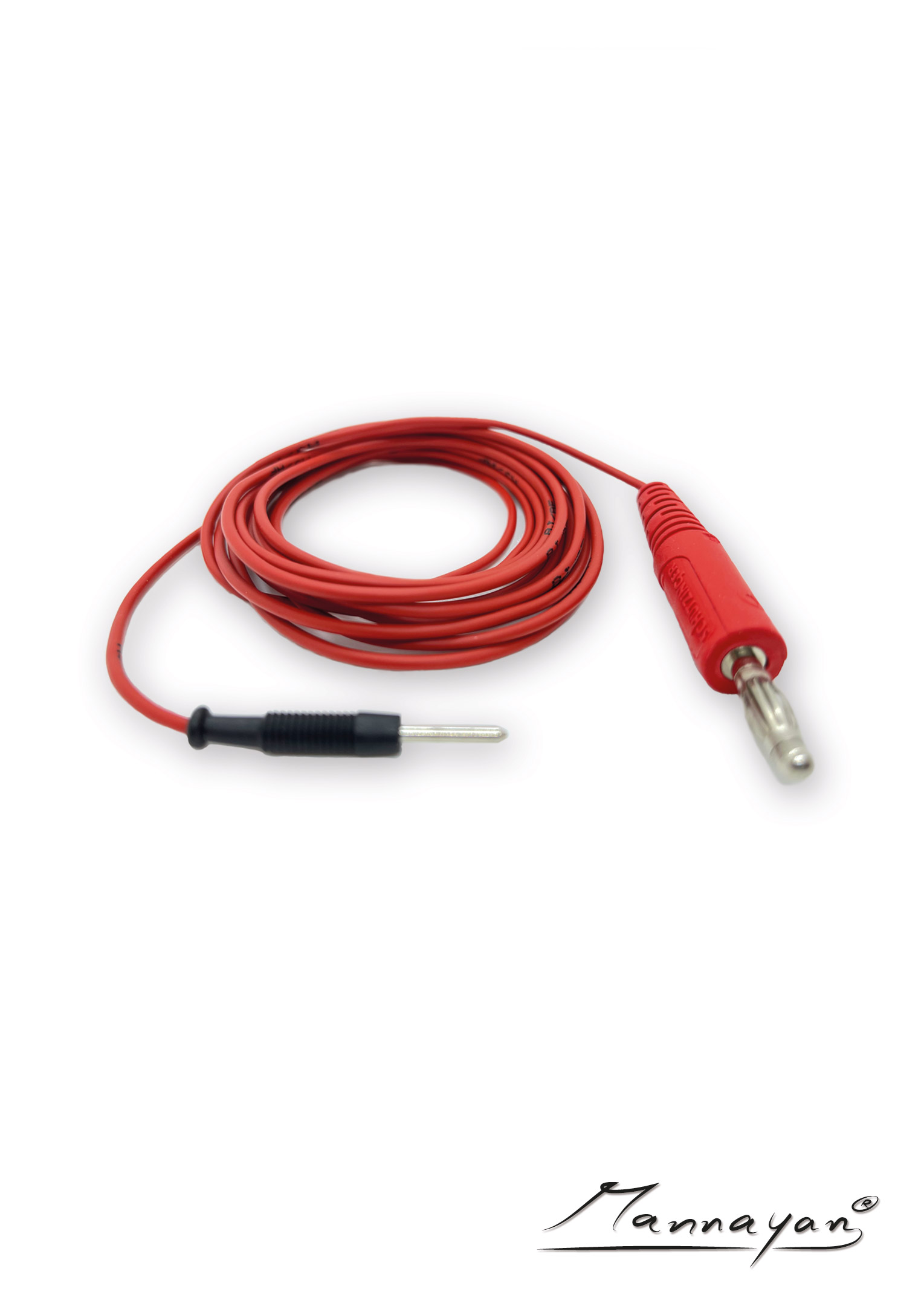 Kabel (2,5 m) met drukknopadapter voor weefsel-/gebiedselektrode (rood)