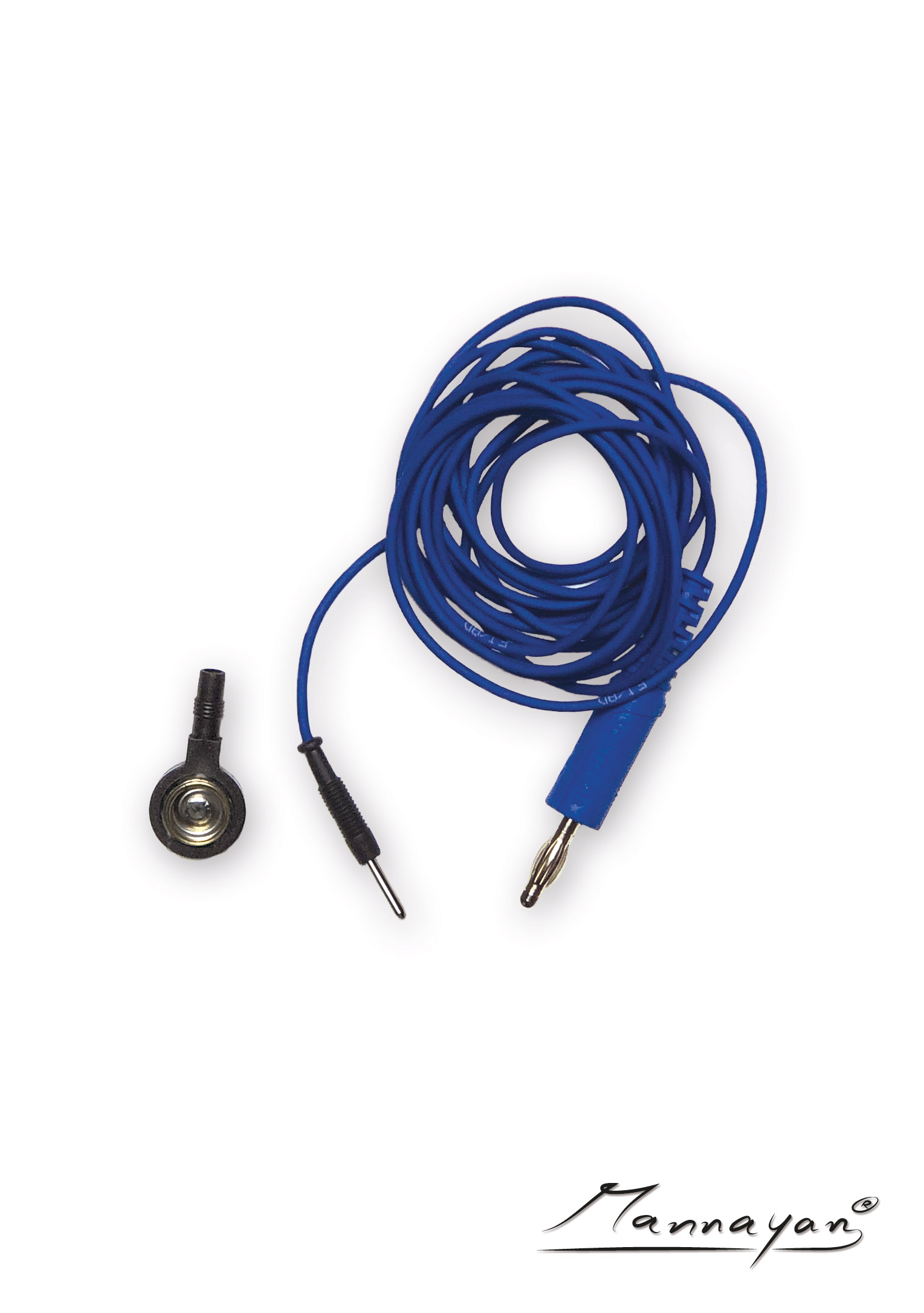 Kabel (2,5 m) met drukknopadapter voor weefsel-/gebiedselektrode (blauw)