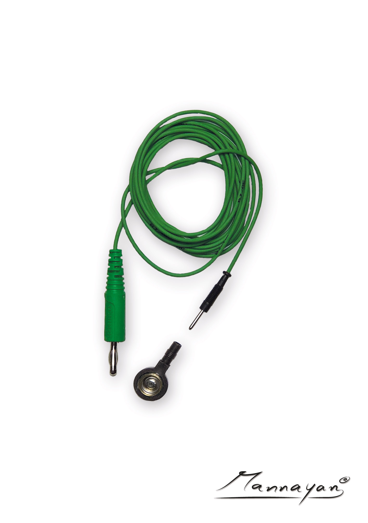 Kabel (2,5 m) met drukknopadapter voor weefsel-/gebiedselektrode (groen)